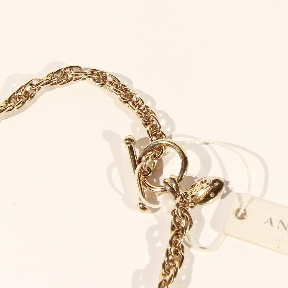 NWT Ann Taylor Gold Tone Rhinestone Necklace - Picture 4 of 11